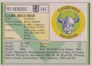 1992 Regina NSW Rugby League #142 Gary Belcher Back